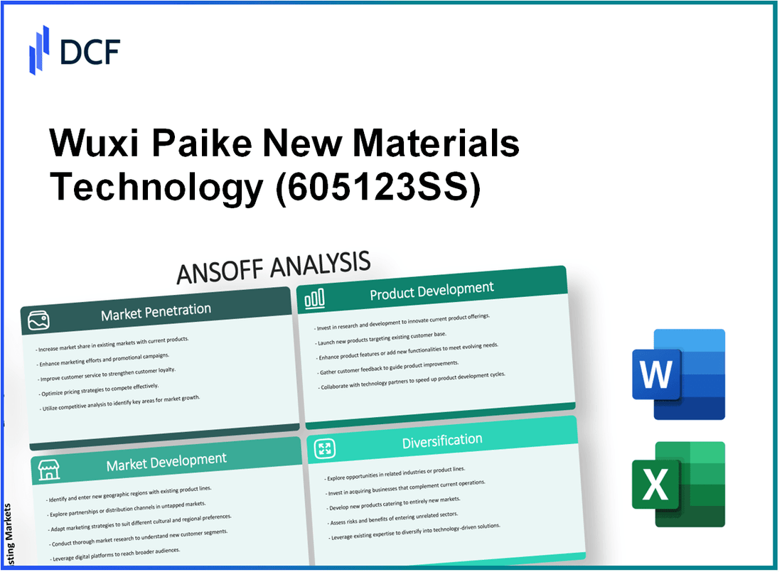 Wuxi Paike New Materials Technology Co.,Ltd. (605123.SS): Ansoff Matrix