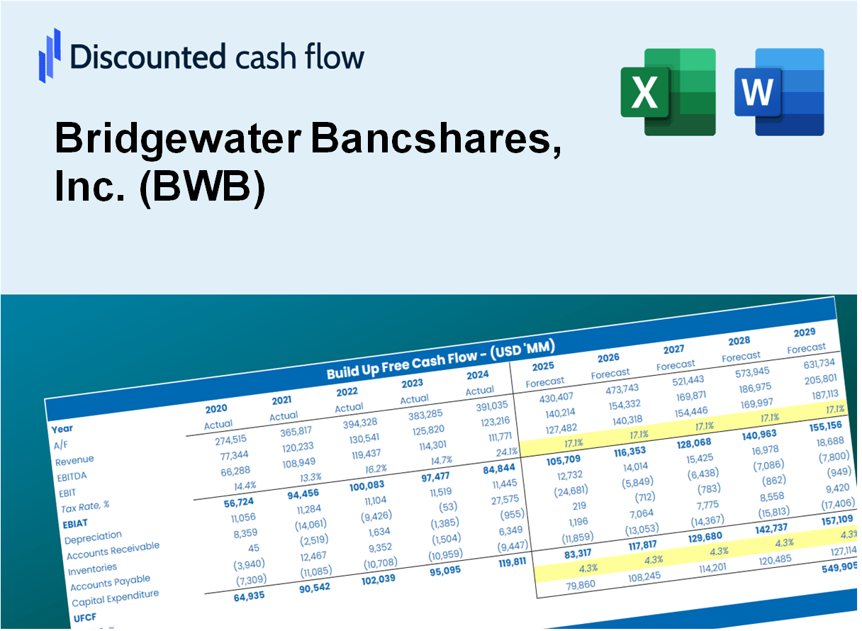 Bridgewater Bancshares, Inc. (BWB) DCF Excel Template