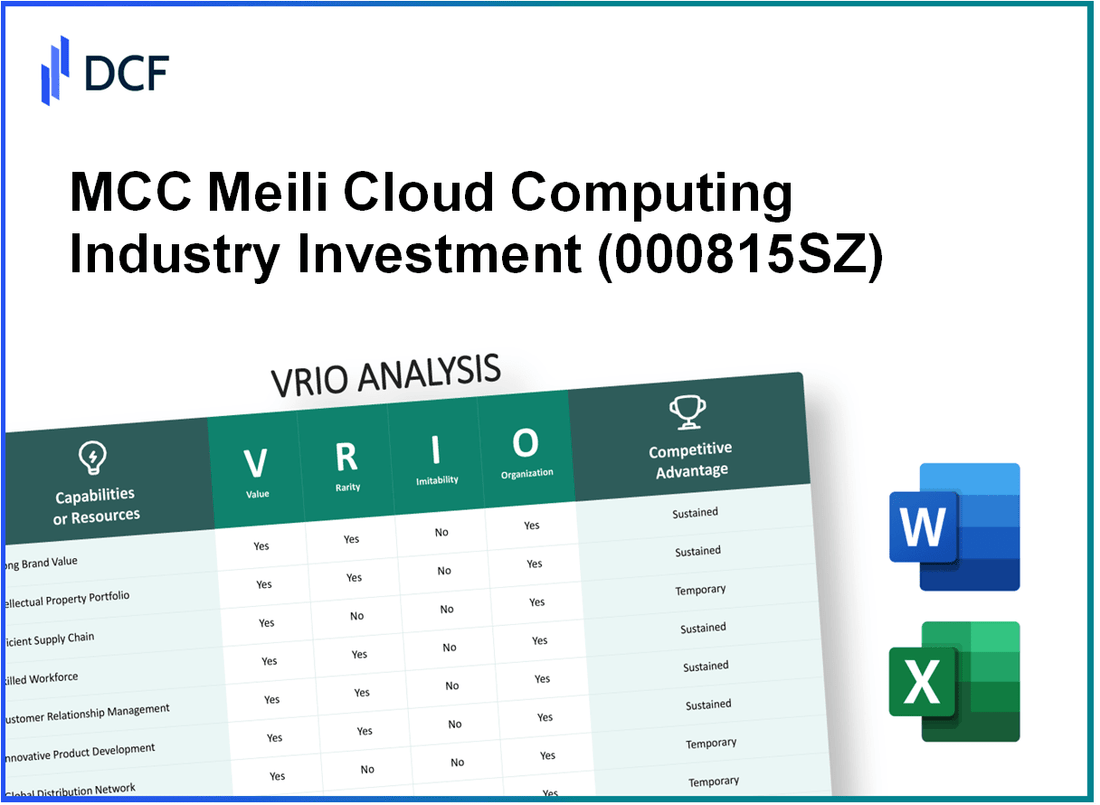 MCC Meili Cloud Computing Industry Investment Co., Ltd. (000815.SZ): VRIO Analysis