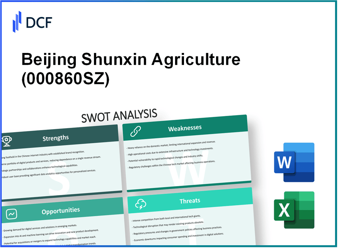 Beijing Shunxin Agriculture Co.,Ltd (000860.SZ): SWOT Analysis