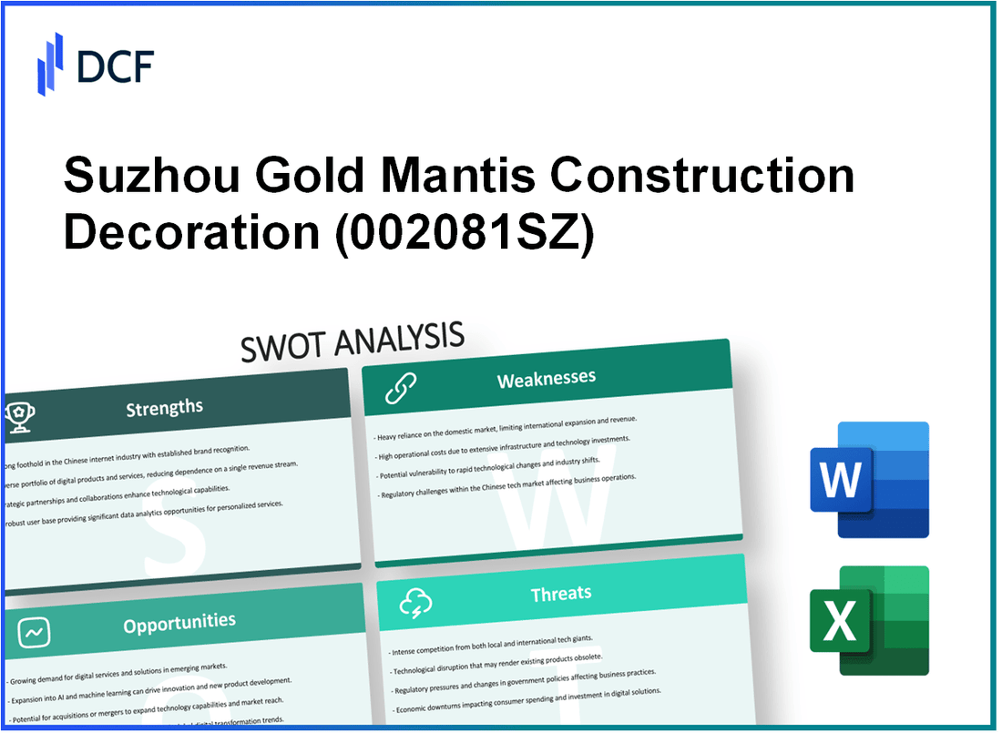 Suzhou Gold Mantis Construction Decoration Co., Ltd. (002081.SZ): SWOT Analysis