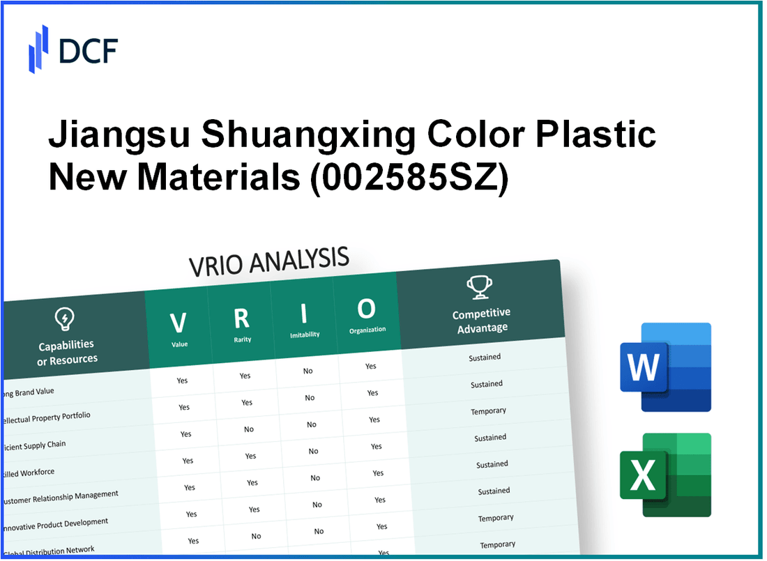 Jiangsu Shuangxing Color Plastic New Materials Co., Ltd. (002585.SZ): VRIO Analysis