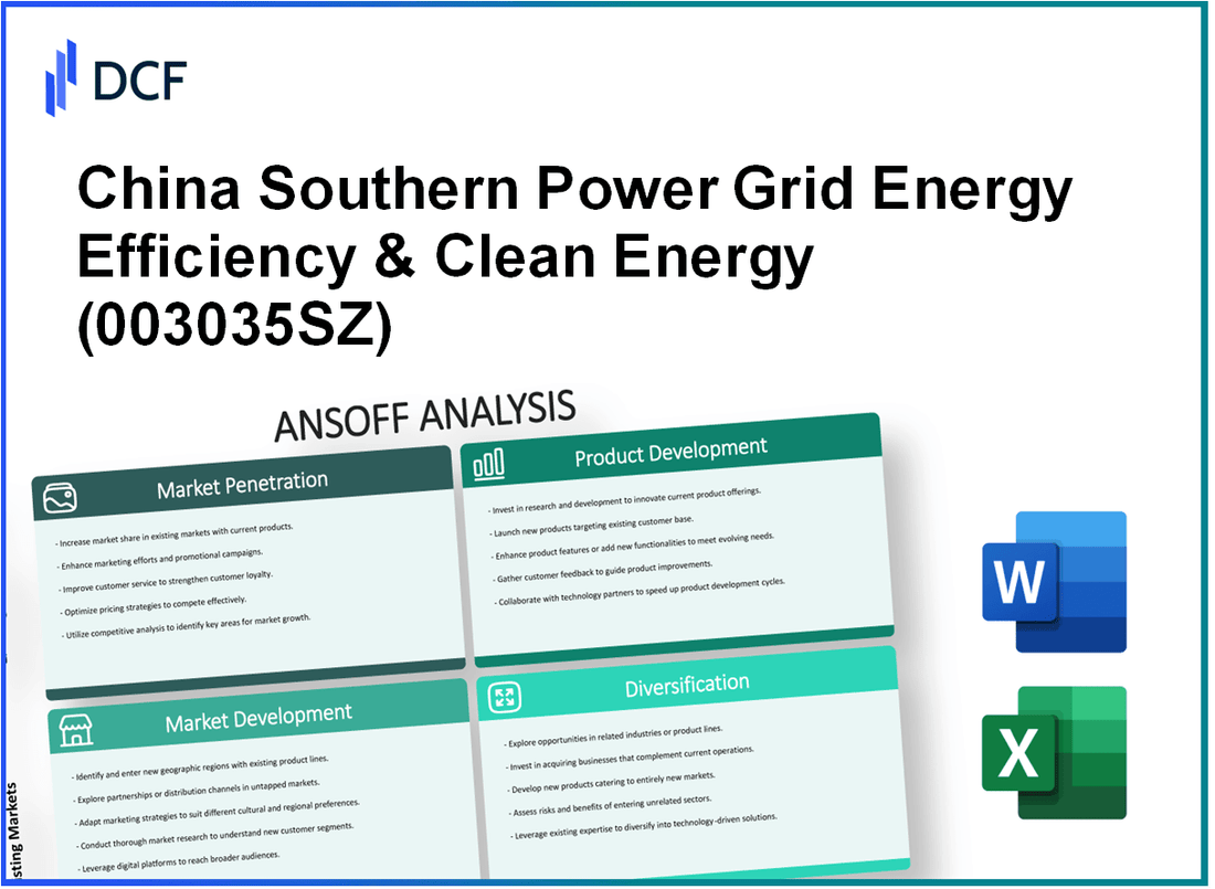 China Southern Power Grid Energy Efficiency & Clean Energy Co.,Ltd. (003035.SZ): Ansoff Matrix