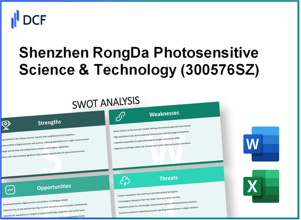 Shenzhen RongDa Photosensitive Science & Technology Co., Ltd. (300576.SZ): SWOT Analysis