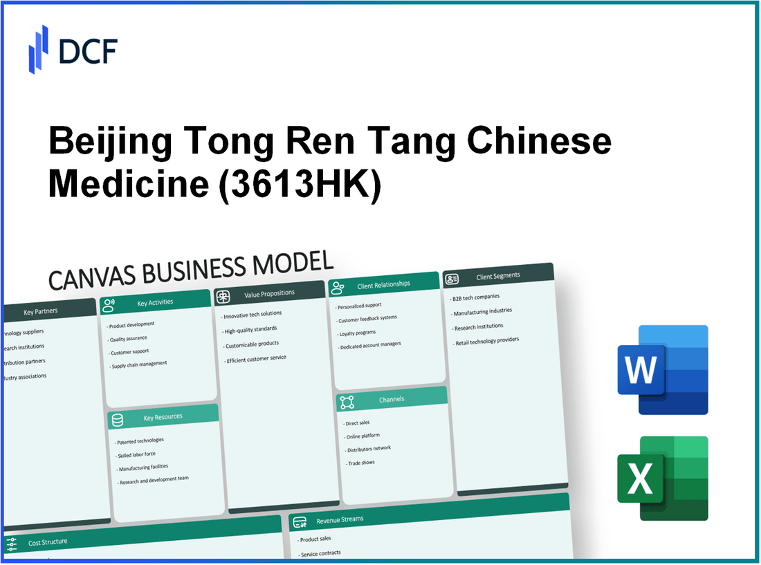 Beijing Tong Ren Tang Chinese Medicine Company Limited (3613.HK): Canvas Business Model