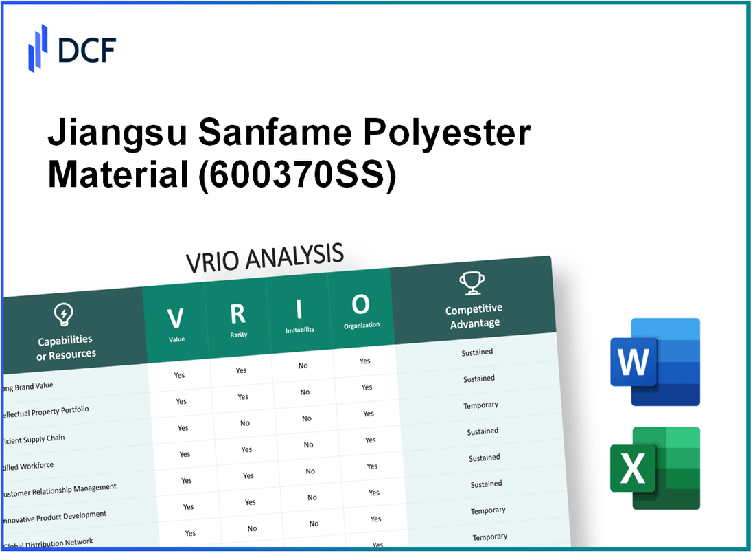 Jiangsu Sanfame Polyester Material Co.,Ltd. (600370.SS): VRIO Analysis