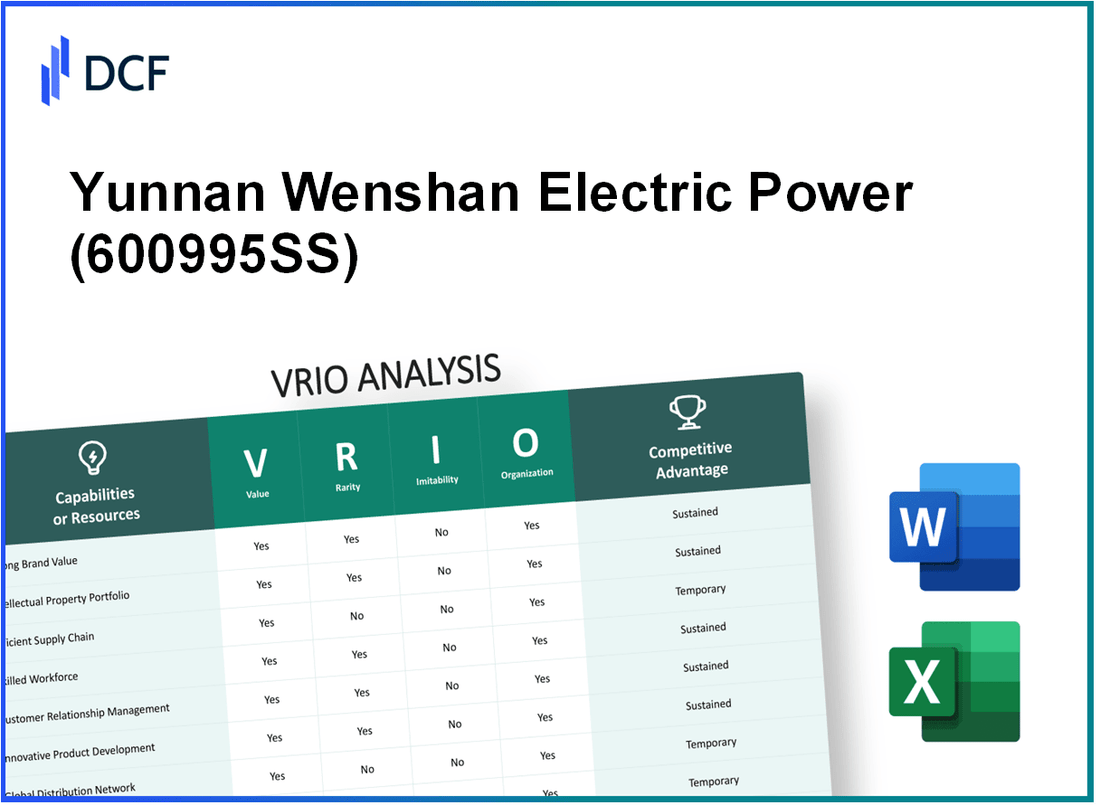 Yunnan Wenshan Electric Power Co.,Ltd. (600995.SS): VRIO Analysis