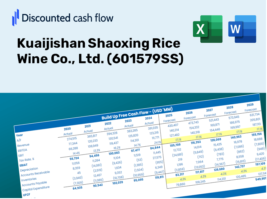 Kuaijishan Shaoxing Rice Wine Co., Ltd. (601579SS) DCF Valuation