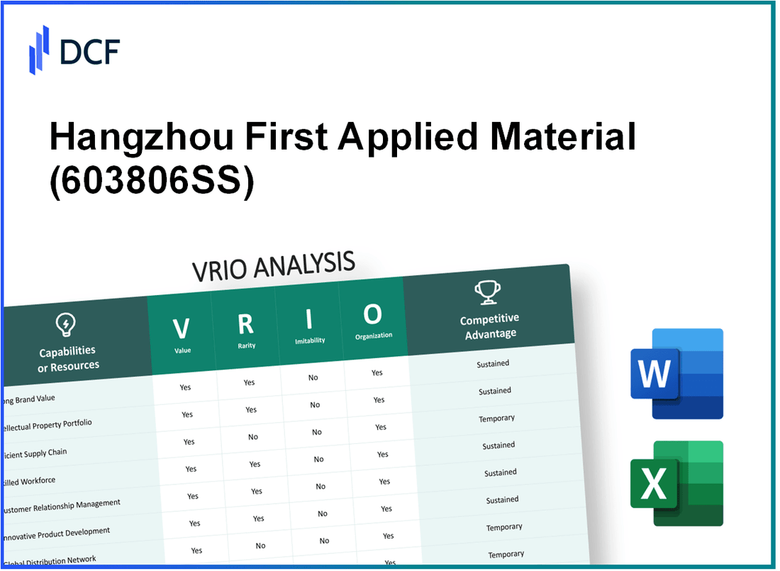 Hangzhou First Applied Material Co., Ltd. (603806.SS): VRIO Analysis