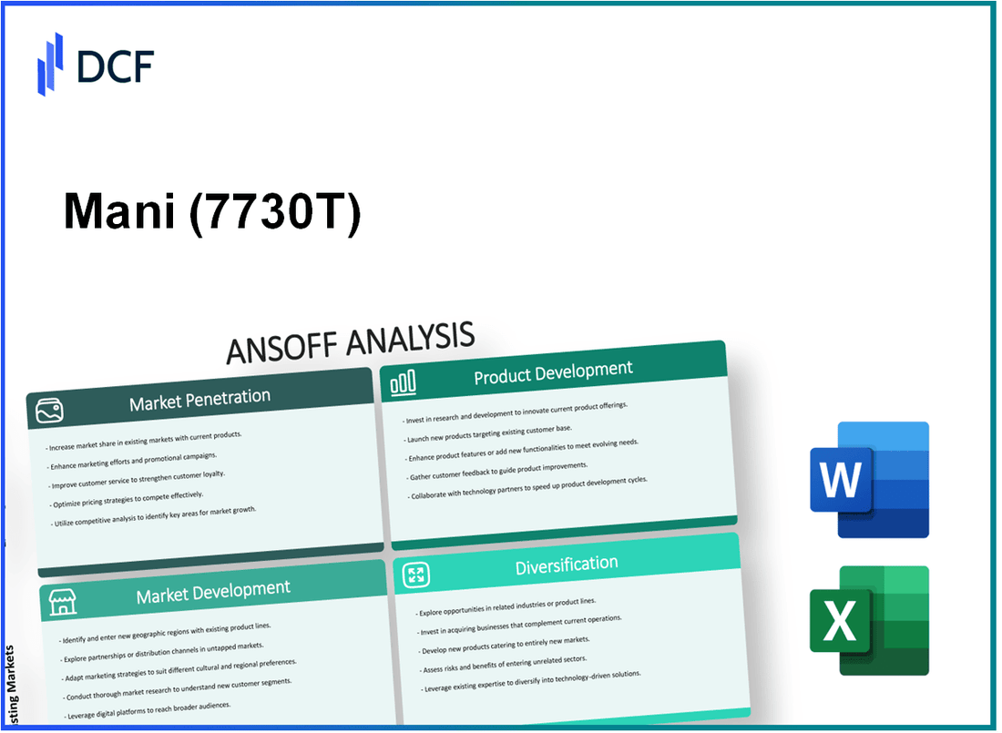 Mani, Inc. (7730.T): Ansoff Matrix