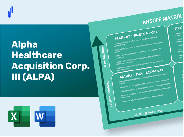 Alpha Healthcare Acquisition Corp. III (ALPA)Ansoff Matrix