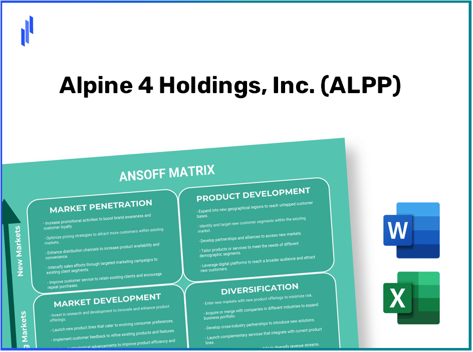 Alpine 4 Holdings, Inc. (ALPP) ANSOFF Matrix