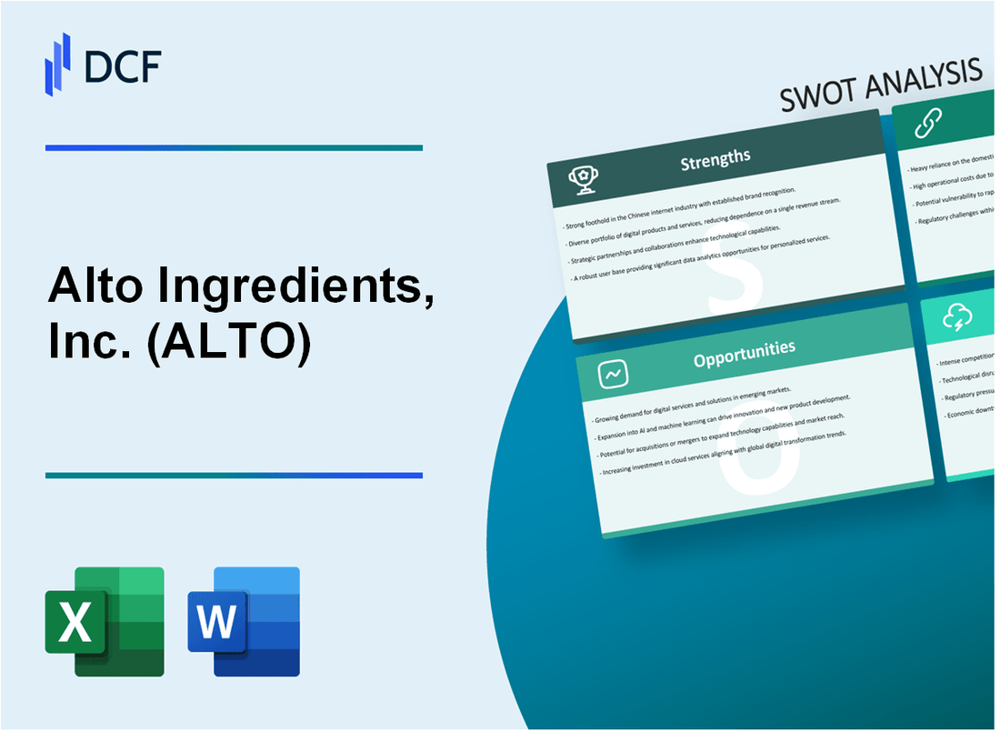 Alto Ingredients, Inc. (ALTO) SWOT Analysis