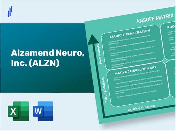 Alzamend Neuro, Inc. (ALZN)Ansoff Matrix