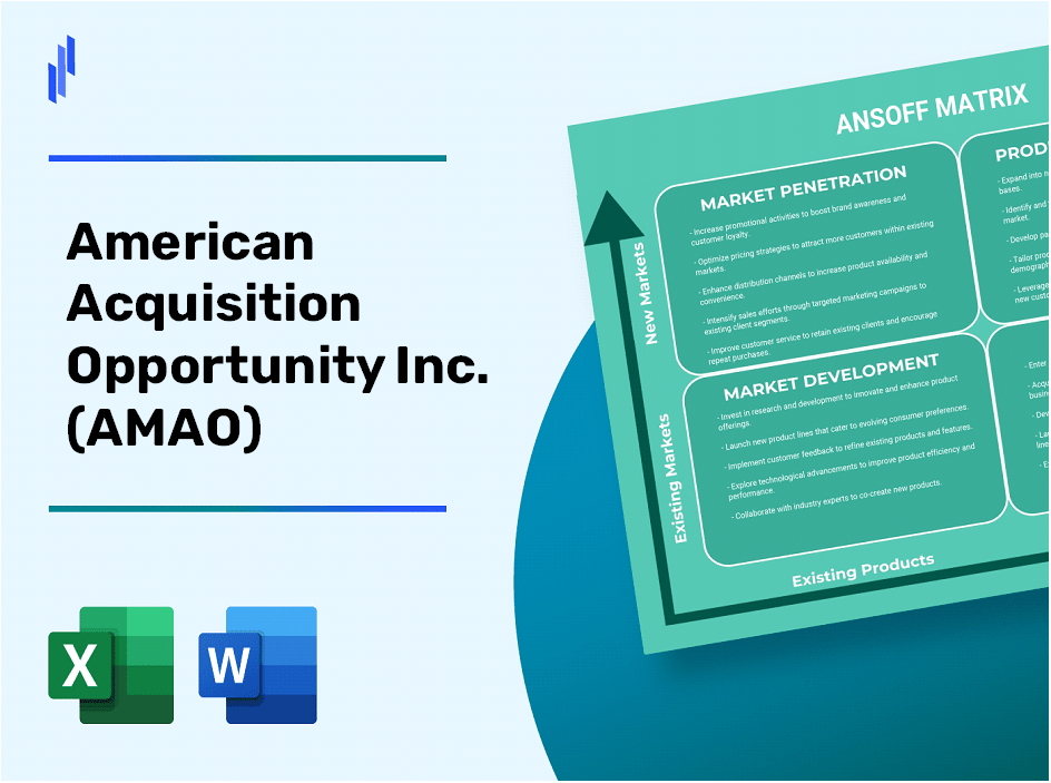 American Acquisition Opportunity Inc. (AMAO)Ansoff Matrix