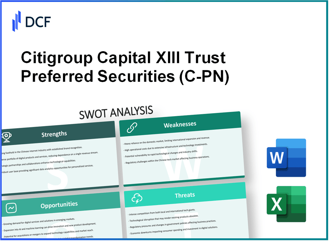 Citigroup Capital XIII TR PFD SECS (C-PN): SWOT Analysis