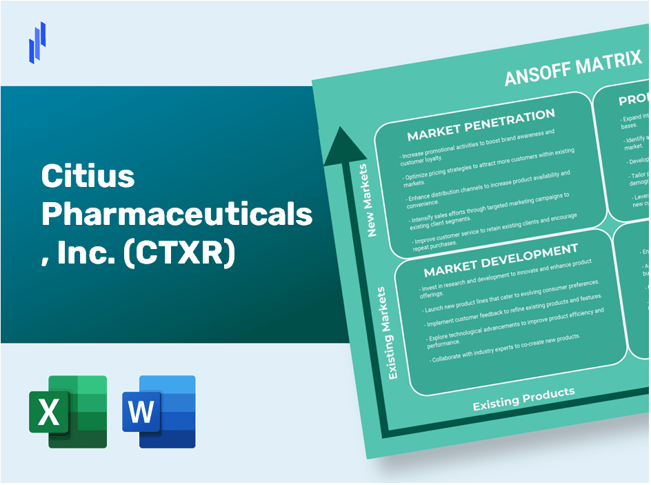 Citius Pharmaceuticals, Inc. (CTXR) ANSOFF Matrix