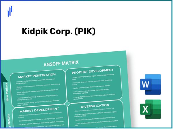 Kidpik Corp. (PIK) ANSOFF Matrix