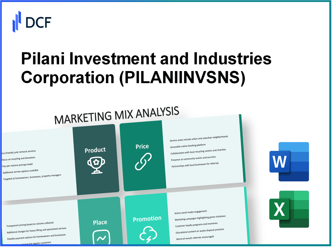 Pilani Investment and Industries Corporation Limited (PILANIINVS.NS): Marketing Mix Analysis