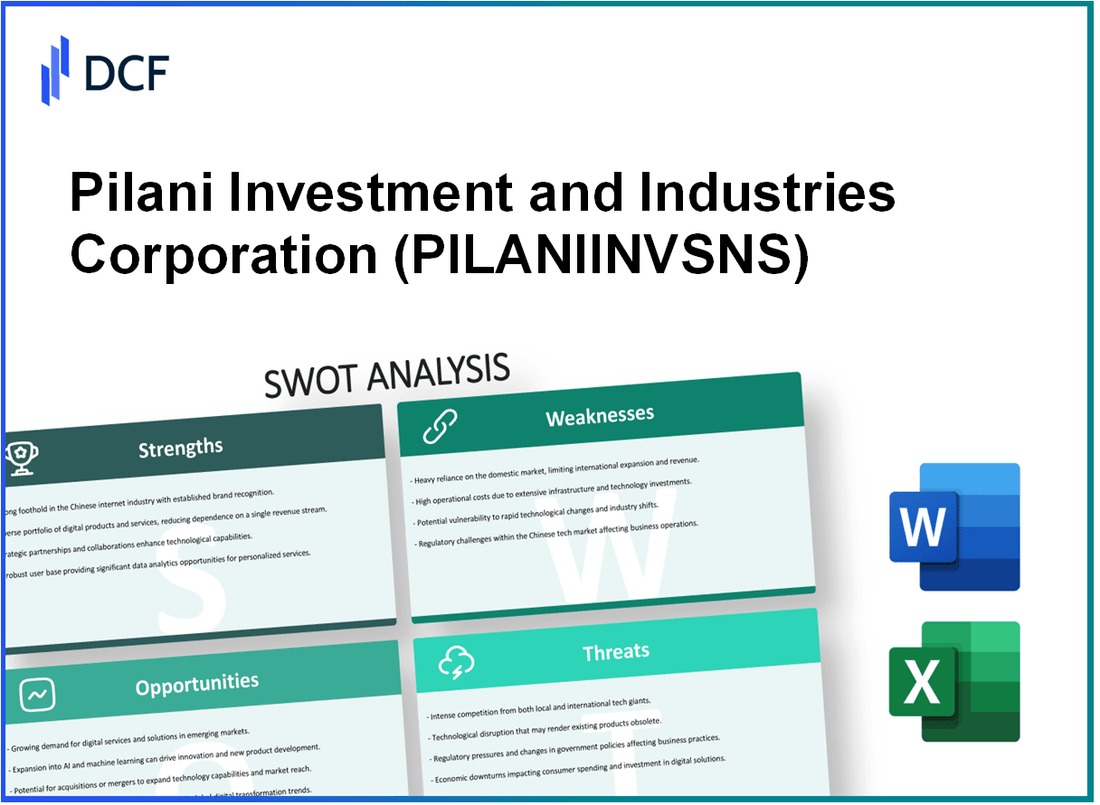 Pilani Investment and Industries Corporation Limited (PILANIINVS.NS): SWOT Analysis