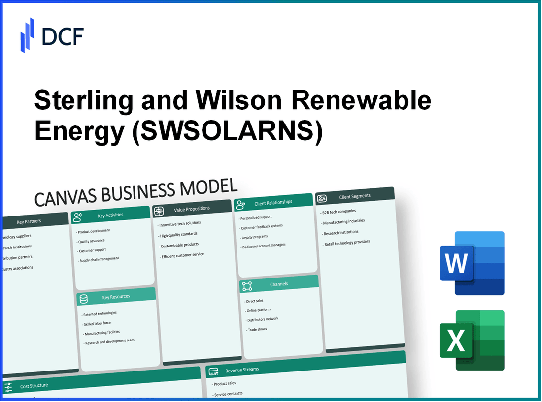 Sterling and Wilson Renewable Energy Limited (SWSOLAR.NS): Canvas Business Model